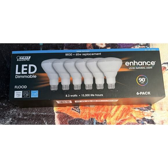 Feit Electric Other - Feit Electric LED Dimmable Br30 65W 5000K Daylight 6-Pack Flood Light